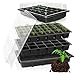 Produktbild com-four® 8-teiliges Anzucht-Set, Set mit Wasserwannen, Gewächshausdeckel und Topfplatten mit 96 Zellen zum Anziehen von Pflanzen im Innenbereich (08-teilig - Anzuchtset 38x25cm)