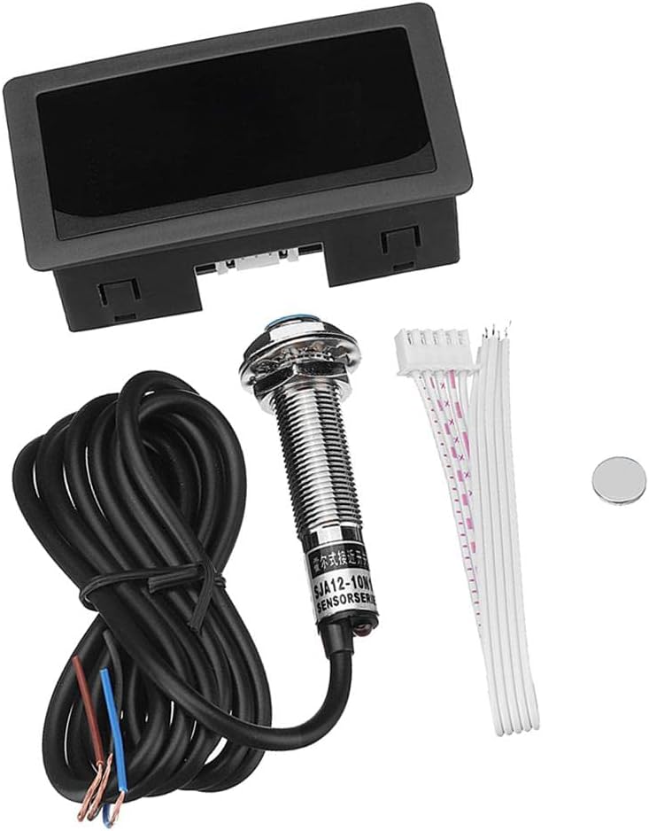 LED Digital Tachometer Motor Meter 10-9999 RPM | High Accuracy & Easy Installation | for Automotive Enthusiasts & Professionals - red