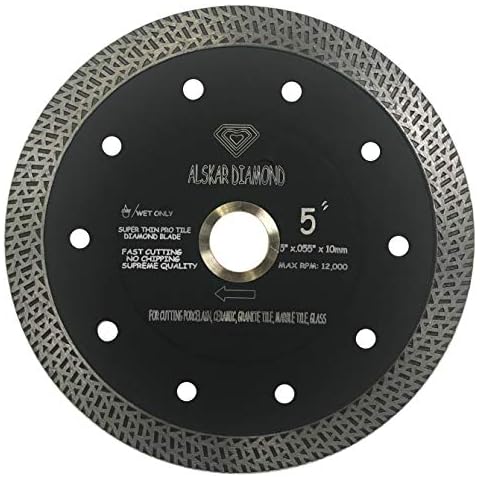 (2 Pack) ALSKAR DIAMOND ADLCPM 5 inch Super Thin Tile Saw Diamond Blade for Cutting Porcelain Tiles Granite Marble Ceramics (5" - 2pcs) Cover