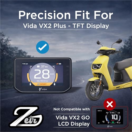 Image of ZEIR [2 PACK] Screen Protector Compatible with HERO VIDA VX2 PLUS 2026 Electric Bike Digital Instrument Console Screen Guard | VidaVx2 Display Guard | 9H Hardness, Anti-Scratch & Water Resistant | HD Clarity Scooter Meter Touchscreen Accessory 2025+ [Not Tempered Glass] (Vida VX2 Plus - Pack2)