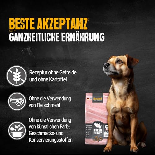 BELCANDO MASTERCRAFT Hundefutter trocken Fresh Turkey, 2,2kg, Trockenfutter für Hunde mit Truthahn, 80% Frischfleisch, getreidefrei, für alle Rassen, Made in Germany