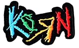 Größe: 8 x 5 cm (ca.) Aufnäher zum Aufnähen oder Aufbügeln, Motiv: KORN Rock Band Musik