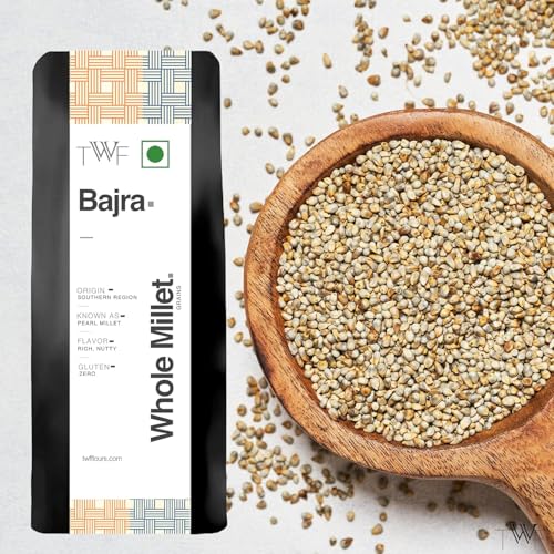 Image of TWF Unpolished Bajra Whole Millet | Pearl Millet | Hulled | Naturally Gluten-Free | Nutrient-Rich Supergrain 3 Kg (1 Kg X 3)