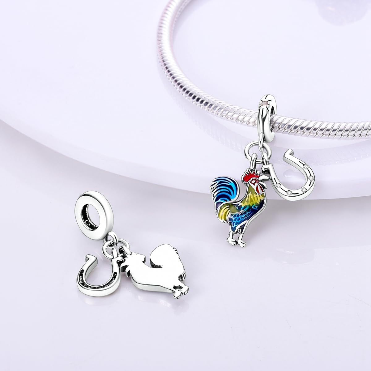 HONGRUI 925 Sterling Silver Charm for Women Bracelets and Necklace Fashion Bead Charms Clearance for Mother Daughter Sisters Friends Jewelry Gift - Image 3