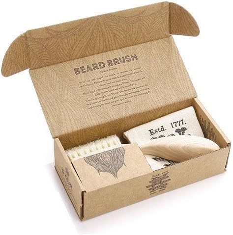 Kent Left Handed Wooden Beard Brush, Beige