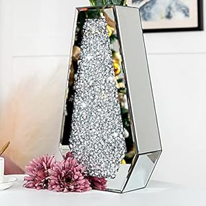 Crushed Diamond Mirrored Flower Vas...