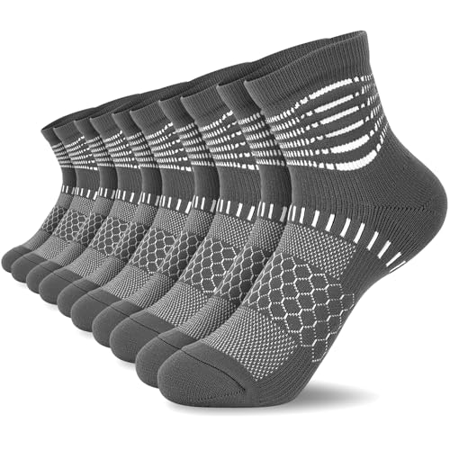 Image of IRAMY Ankle Compression Socks for Women Men Plantar Fasciitis Relief 3 /5 Pairs Cushioned Athletic Running Socks