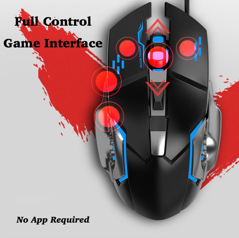 Image of One Handed Wired Gaming Keyboard and Mouse, 4 in 1 Mobile Game Combo Pack, Half Keyboard for Phone Gaming Controller with Mouse Converter Adjustable Phone Stand, Fast Charging, No Latency