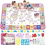 Toddlers Toys Water Doodle Mat: 48 X 32 Inch Large Mess Free Coloring & Drawing Mat - Instant Drying - Kids Educational Toys for Girls Age 3-5 Home Activities - Birthday/Christmas Gifts for Girls Boys