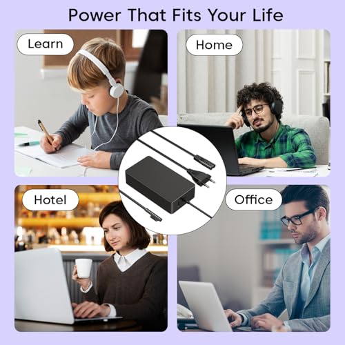 Image of Sounce 65W Surface Pro Charger Adapter Compatible with Microsoft Surface Pro 10 9 8 7 6 5 4 3 X Surface Laptop Book Go Studio Fast Charging Power Supply with USB Port Safe Reliable Performance (Black)