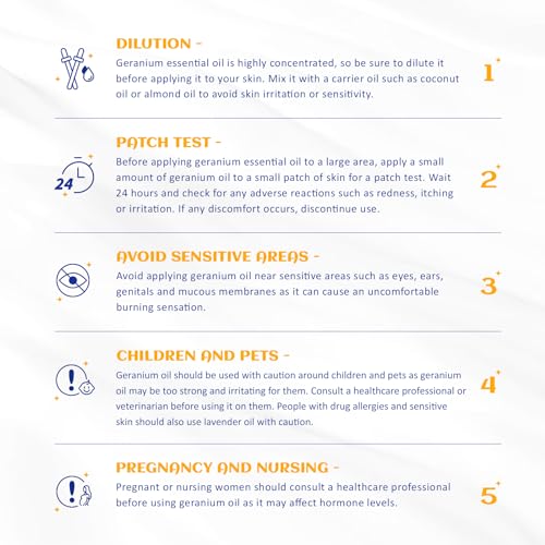 Image of HIQILI 30ML Geranium Essential Oil， for Skin, Diffuser & Candle, 100% Pure and Natural - 1.01 Fl.Oz