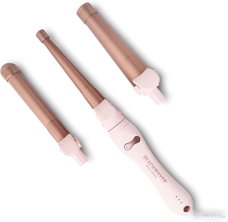 The Beachwaver Co. Multi-Barrel Rotating Curling Iron | Professional Automatic Iron with 3 Interchangeable Ceramic Barrels - Attachments Included! | Auto Shut-Off, Travel-Friendly
