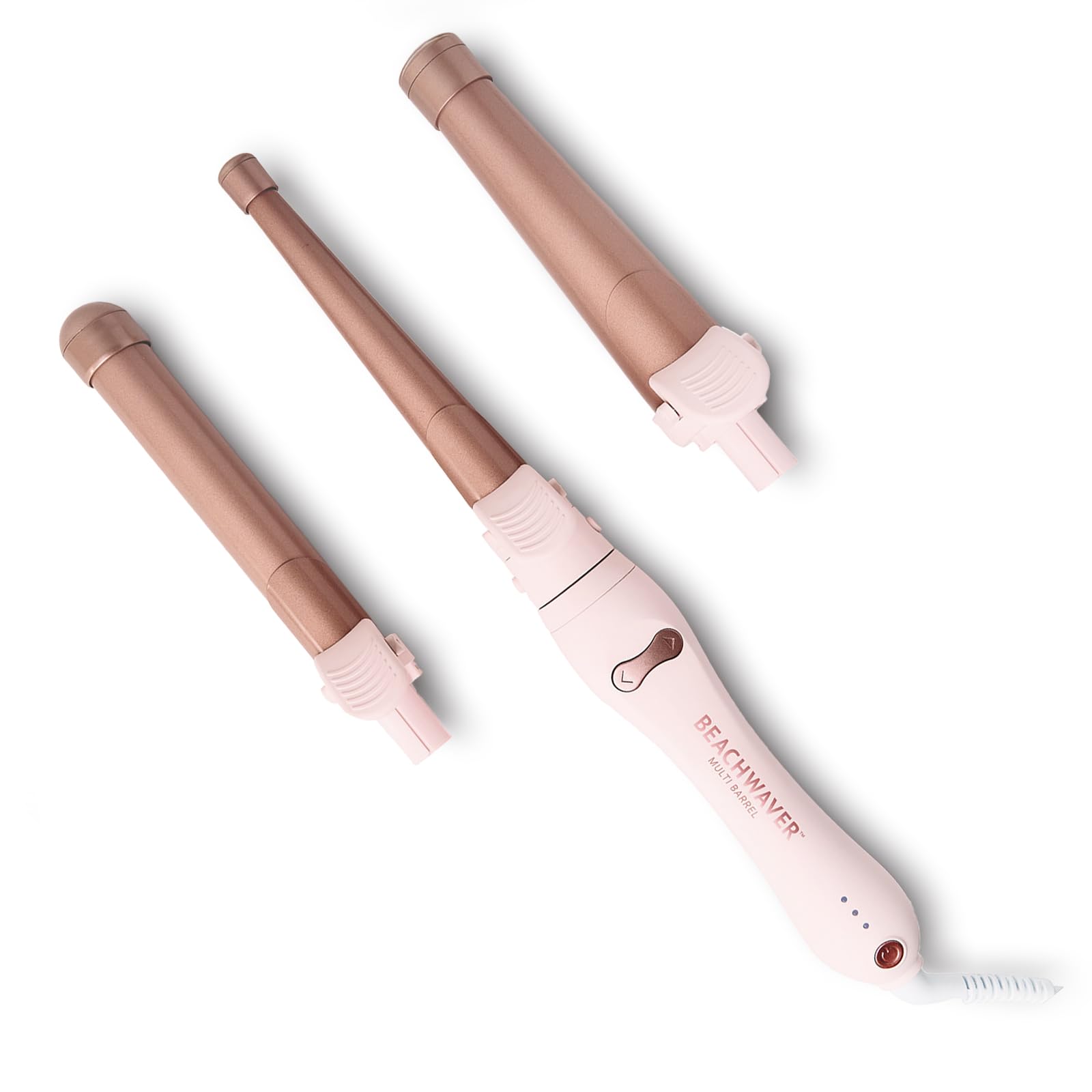The Beachwaver Co Multi Barrel Beachwaver - Pink Rosegold Professional Ceramic Rotating Curling Iron w 3 Attachments Adjustable