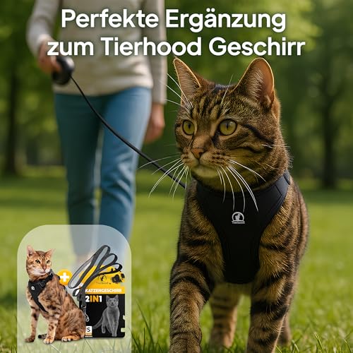 Tierhood Rollleine 3/5m für Katzen und Kleine Hunde - Leicht - Welpen bis 8kg