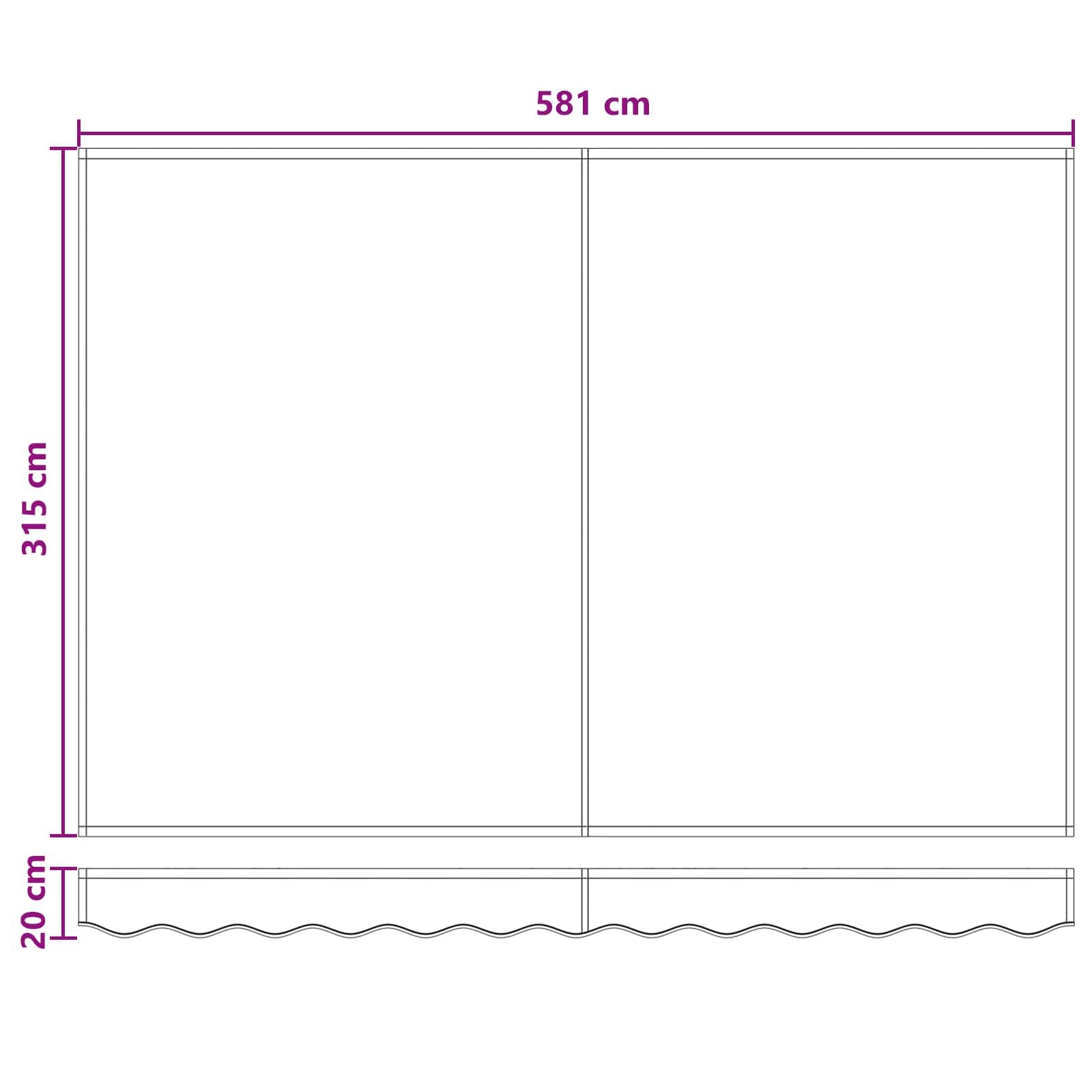 Toldo extensible, 600 x 300 cm, poliéster y aluminio | Manivela manual, tela resistente a la intemperie, marco resistente, montaje en pared, kit completo de montaje
