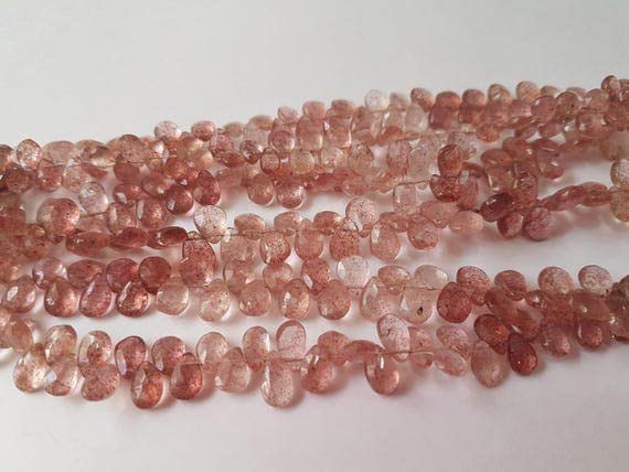 Quartz fraise poire LKBEADS perles naturelles pour bijoux bohèmes