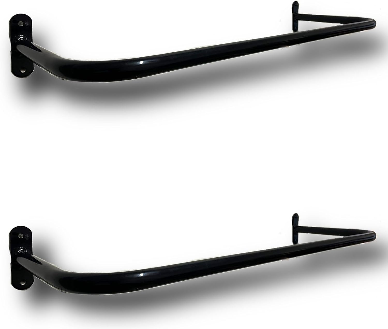 2 Arara de roupas para Parede 80 cm Preta com Kit de Instalação