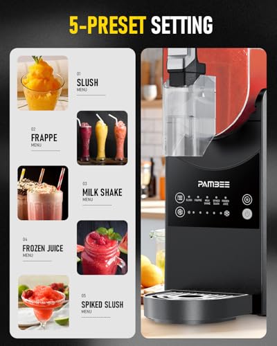Image of 88oz Slushie Machine, No Ice Needed Frozen Drink Maker for Home, Self-Cleaning, 5 Preset Menus & 5 Temp Settings Slushy Machine for Margarita, Frappes, Milkshakes and More