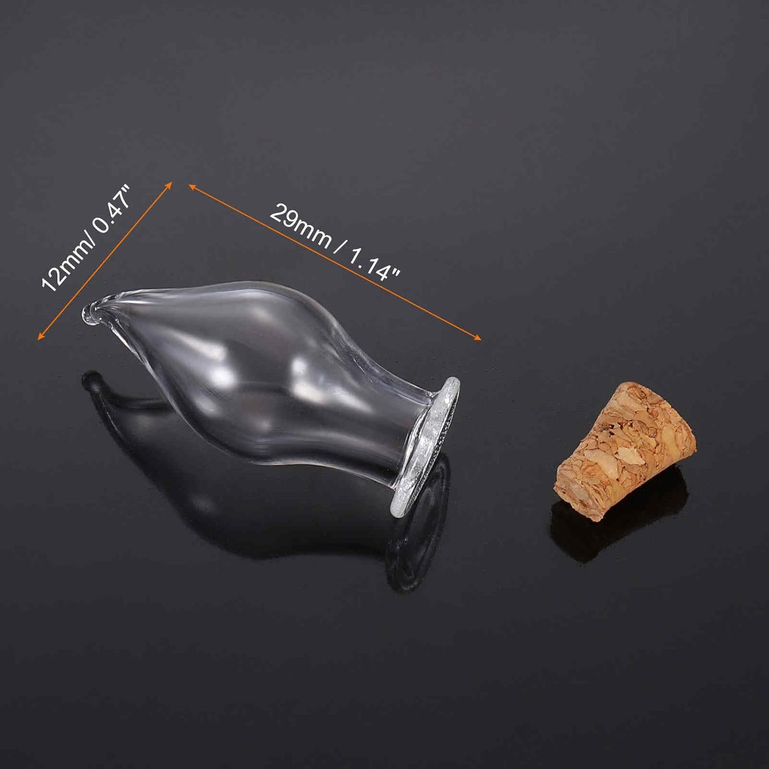 HARFINGTON 10 Pcs Name on Rice Glass Vial Pendant 12mm Width Mini Glass Bottles, for Necklace Wish Bottle DIY Pendant Craft Souvenir - Image 2