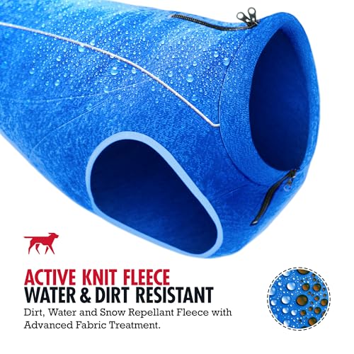 Image of Insulated Fleece Sweater for Dogs | Lightweight Warm Dog Vest | Zipper Port for Harness | Cold Weather Winter Jacket | Rain Snow Repellant Coat | Adjustable for Small Medium Large Male Dogs (Blue /L)