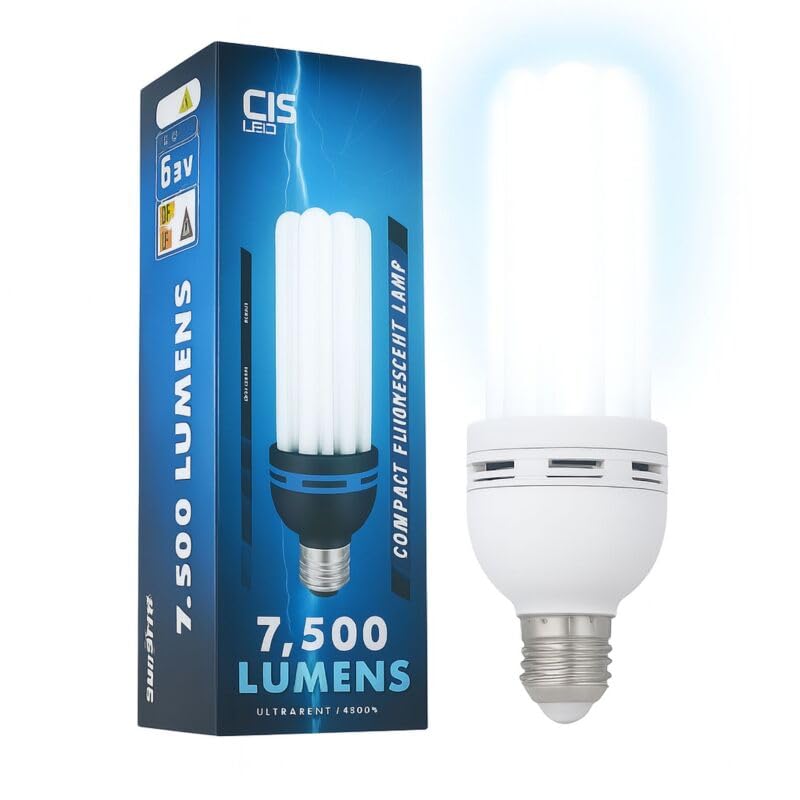 Weedness ESL Pflanzenlampe 125 Watt Energiesparlampe Wuchsphase – E40 Fassung 6400K Grow Anbau Indoor Lampe Birne