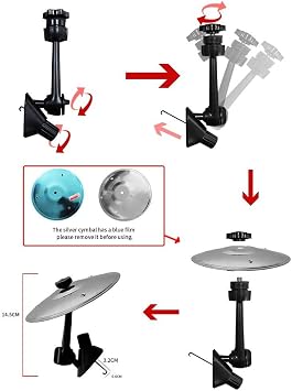 Mini Car Cymbal 2pcs with Stand Air Vent Accessory for Decoration