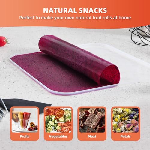 image for Septree Liquid Dehydrator Trays, 2Pack (9x 7inch) Silicone Fruit Roll 