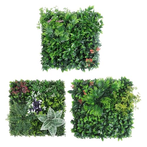 Panel de césped artificial, 50 x 50 cm, césped falso para decoración de pared del hogar, tapete de plástico para sala de estar, cafetería, hotel