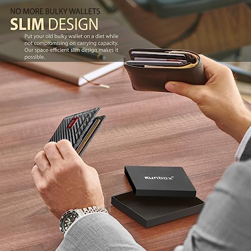 RUNBOX-Slim-Wallet-for-Men-Genuine-Leather-RFID-Blocking-Bifold-Minimalist-Front-Pocket-Mens-Wallet-with-Money-Clip-Thin-Gift-Box