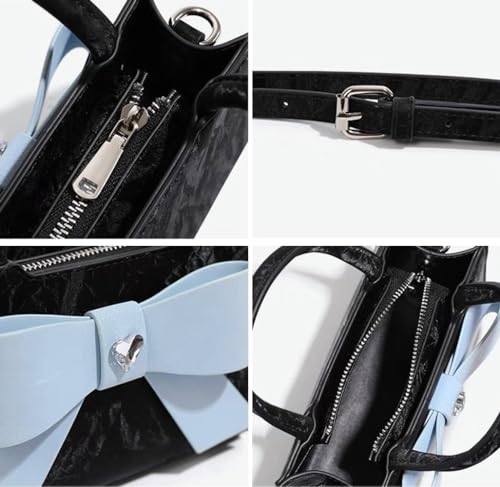 Beatfull Cute Bow Purse Small Top Handle Crossbody Handbags for Women Trendy Leather Square Shoulder Bag Y2K4