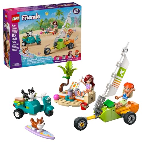 LEGO Friends Surfing Dogs Adventure Set - Building Toy for Kids Ages 6+ with Minidolls and Corgi Dogs - Perfect Birthday Gift - 42641