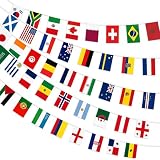 1 Pack World Flag String Flags for World Cup Decorations 2026 48 Countries International Bunting Banner Grand Opening Sports Country Decorations for Olympic Multicultural Party National Day 47.6 Ft