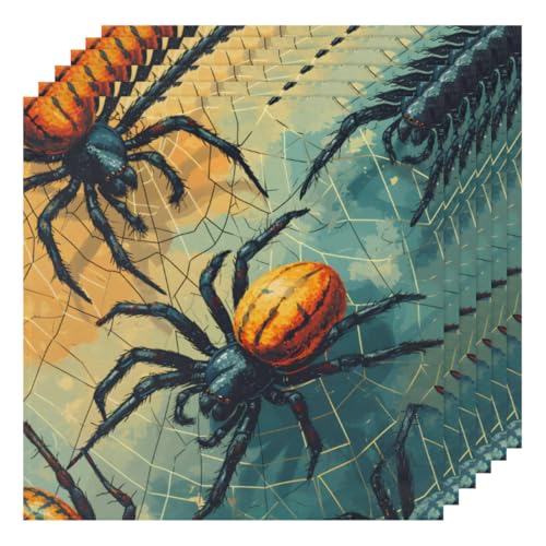 Servilletas de tela Halloween Spider set 6 50.5x50.5 cm miniatura 1