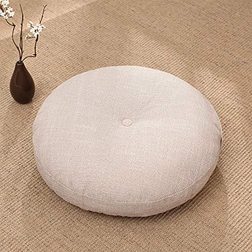 Coussin de méditation MSM beige en chiffon pour coin lecture et sol de terrasse