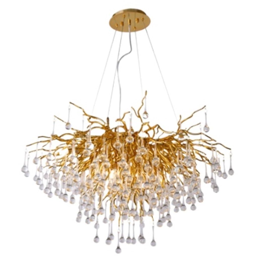 Kitchen Lights Ceiling,Chandelier Elegant Clear Crystal Drop Shaped Chandelier Hanging Light For Dining Room Bedroom for Villa(60cm)