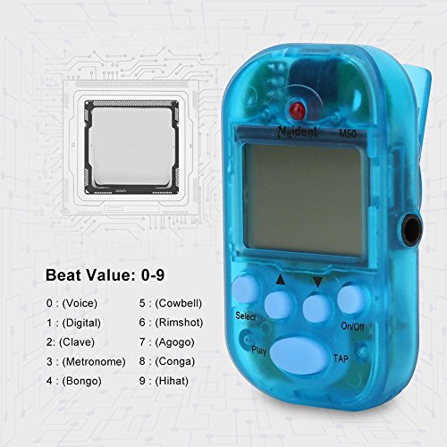 Mini métronome M50 LCD numérique Beat Tempo pour piano, violon, guitare, trap batterie (Bleu) - Les Beatles, Paul McCartney, John Lennon, RIngo Starr, George Harrison Mini métronome M50 LCD numérique Beat Tempo pour piano, violon, guitare, trap batterie (Bleu) – Image 3