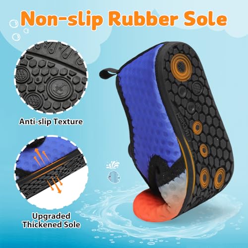 Image of LeIsfIt Kids Water Shoes Girls Boys Quick Dry Aqua Socks Breathable Swim Shoes Non-Slip Barefoot Socks for Beach Surf