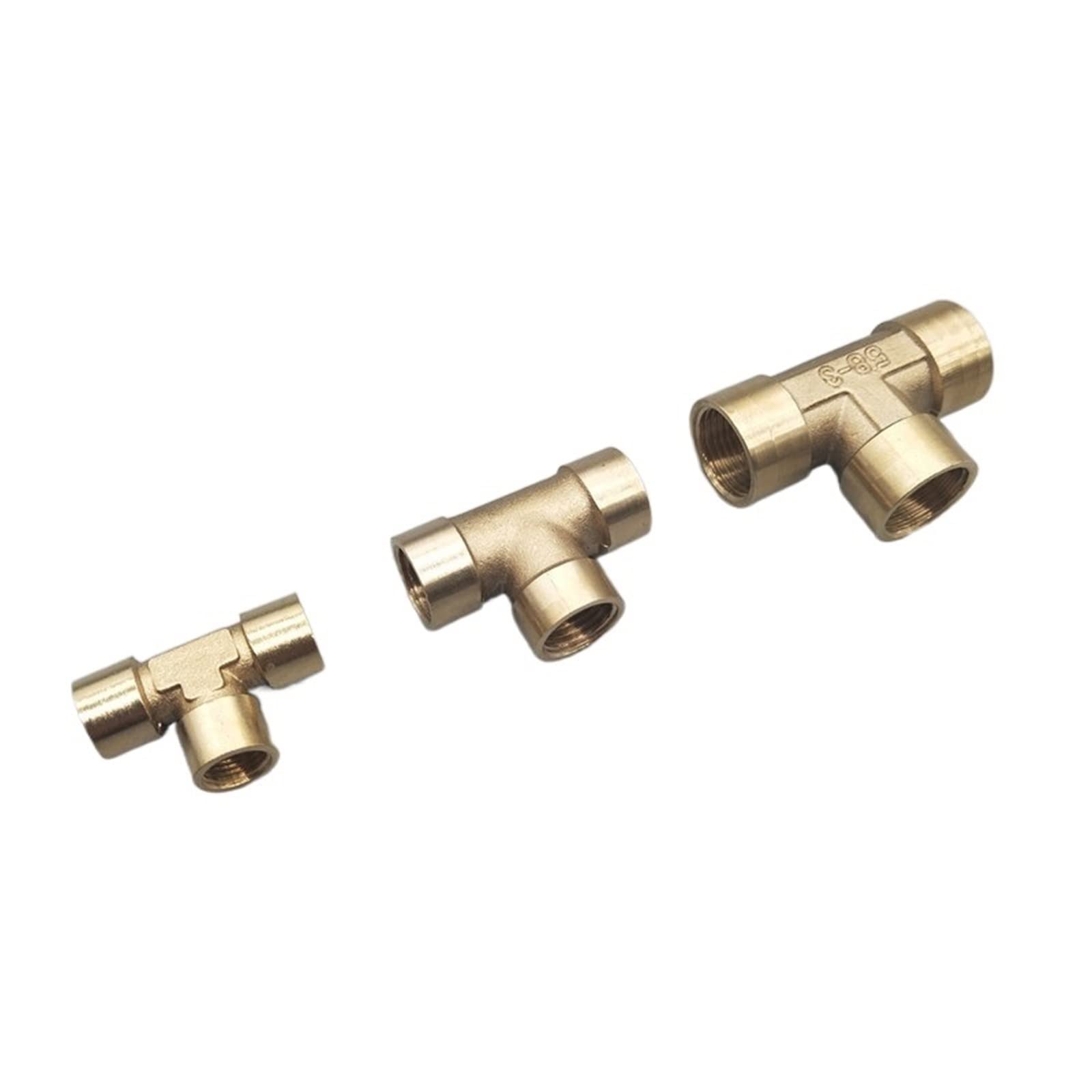 2PC - 1/4 Tubo Barb TEE In Ottone 3 VIE TUBO RACCORDO A T