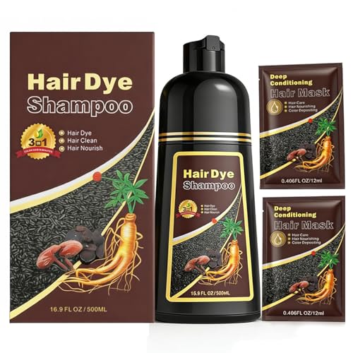 Hair Dye Shampoo 3 in 1 for Women Men, 100%