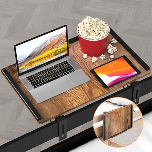Foldable-Bedside-Shelf-for-Bunk-Bed - Extra Large Metal Clamp On Top Bunk Accessories Heavy Duty Floating Caddy Tray for Dorm Room Essential-Black - Thumbnail 5