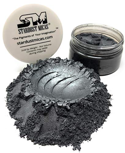 Stardust Micas Metallic Mica Pigment Powder Dyes, Cosmetic Grade for Soap Making, Epoxy Resin, Makeup, Coloring Slime, Bright True Colors Stable Mica Colorant Black Carbon