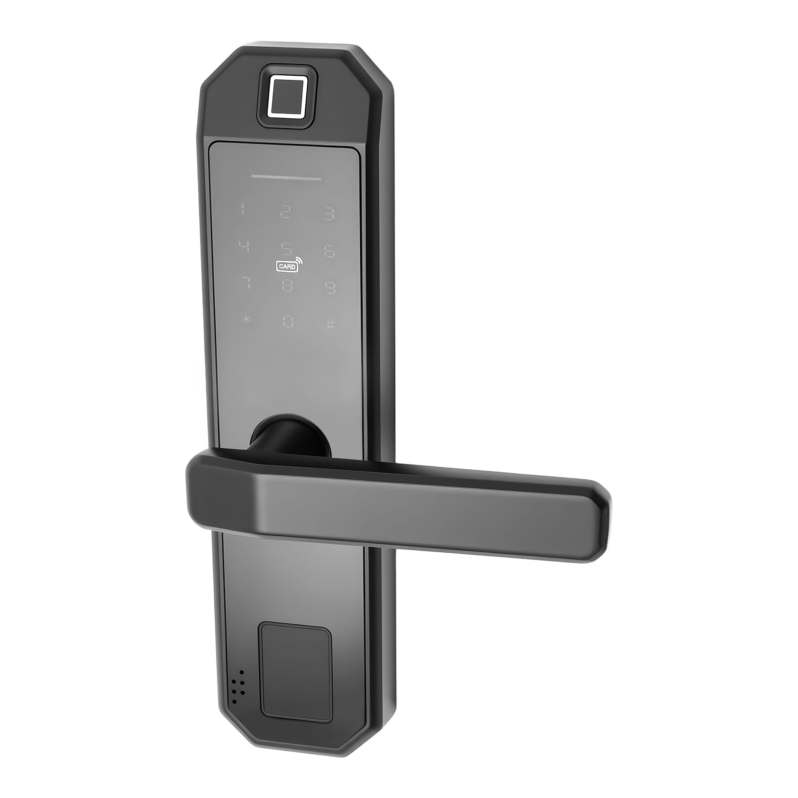 Smart Lock Serrure de porte à empreinte digitale, serrure intelligente avec 3 méthodes de déverrouillage, serrure à code numérique en alliage de zinc pour portes en bois, portes intérieures et portes