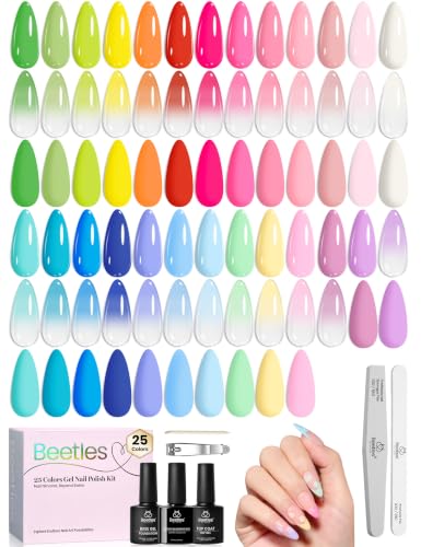 Beetles Pastel Gel Nail Polish Set, 25 Colors Gel Polish Kit,