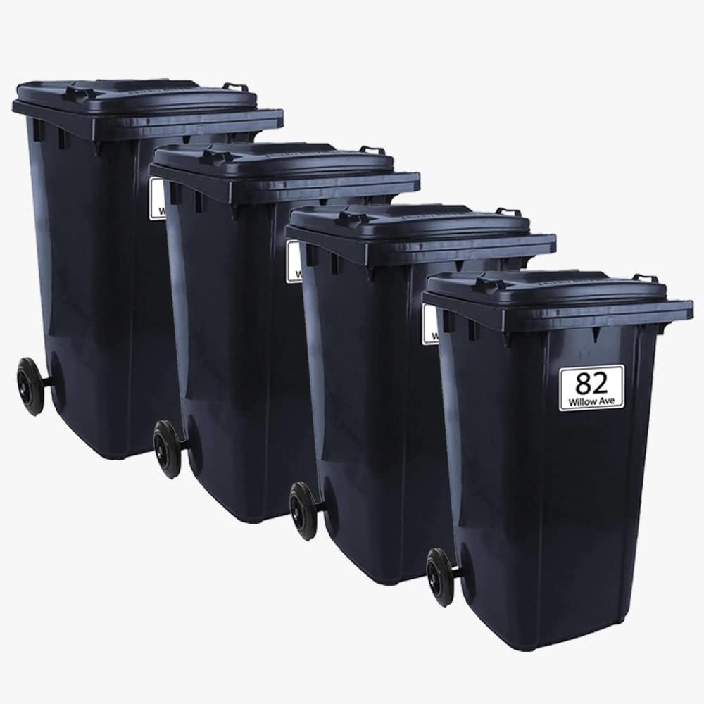 Pack of 4 Wheelie Bin Numbers Wheelie Bin Stickers House Numbers For