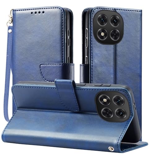 Étui OnePlus 11R 5G en cuir premium bleu vintage avec fentes pour cartes