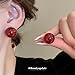 Red Resin Ball Stud Earrings for Women Minimalist Retro Vintage Style Fashion Jewelry Lightweight Elegant Statement Ear Studs with Sparkle Finish