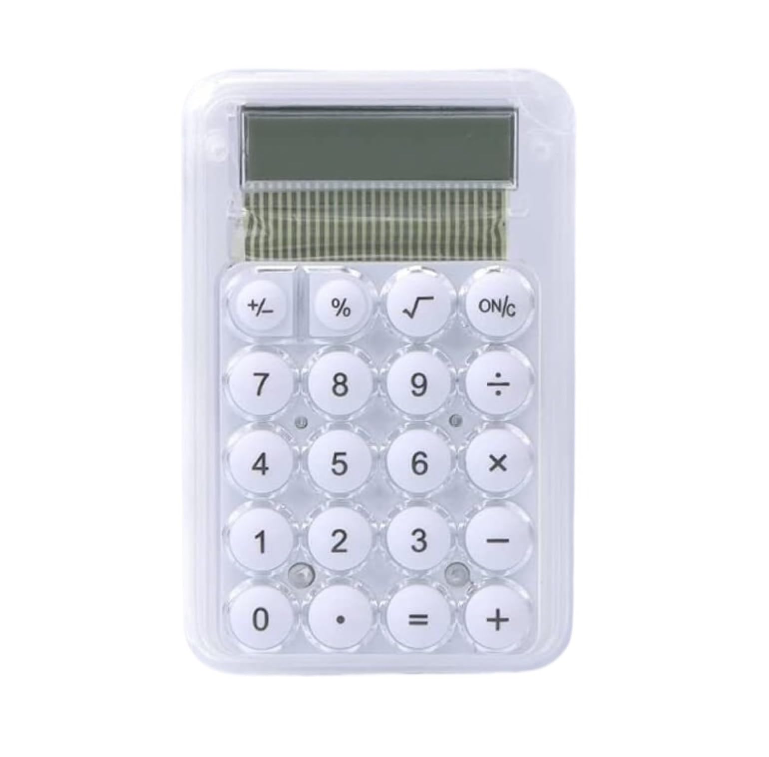 Kalkulatory Kalkulator, Przezroczysty Kalkulator LCD Kieszonkowy Kalkulator Do Biura Kalkulator Testowy Dla Uczniów Stylowy Przybory Szkolne(White)