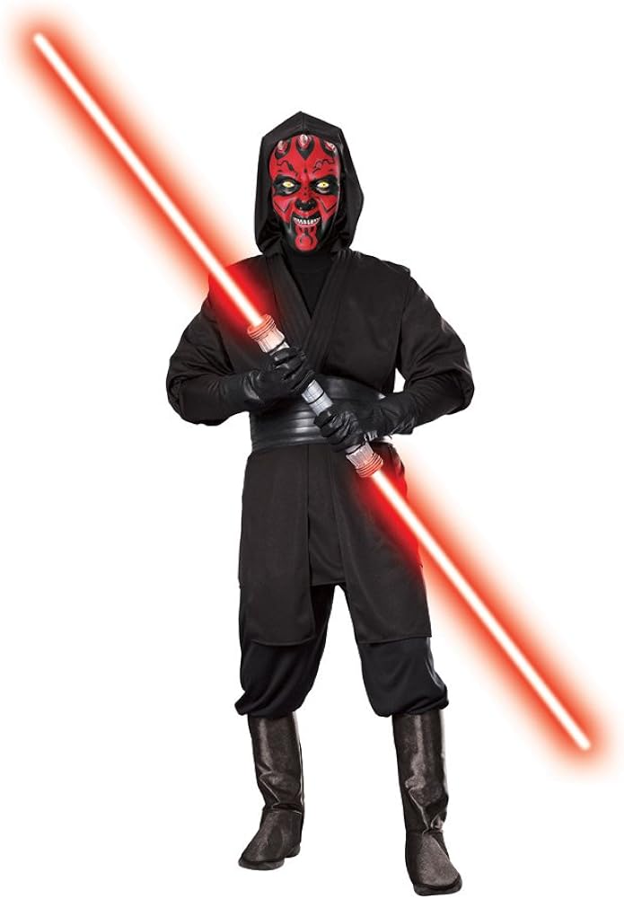 Star Wars Disfraz de Darth Maul Deluxe para adultos, color negro, talla XL, Negro -