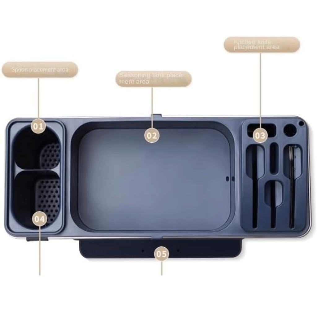 Support de rangement de cuisine, support à couteaux de ménage, pot d'assaisonnement multifonctionnel, support à bouteilles d'assaisonnement, baguettes en acier inoxydable