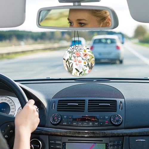 Image of Car Air Freshener - 5Pcs Boho Cute Flowers Car Interior Accessories Hanging Scents Automotive Room Decor for Women Teen Girls